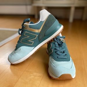 New Balance 574 Metallic Patch Sneakers
